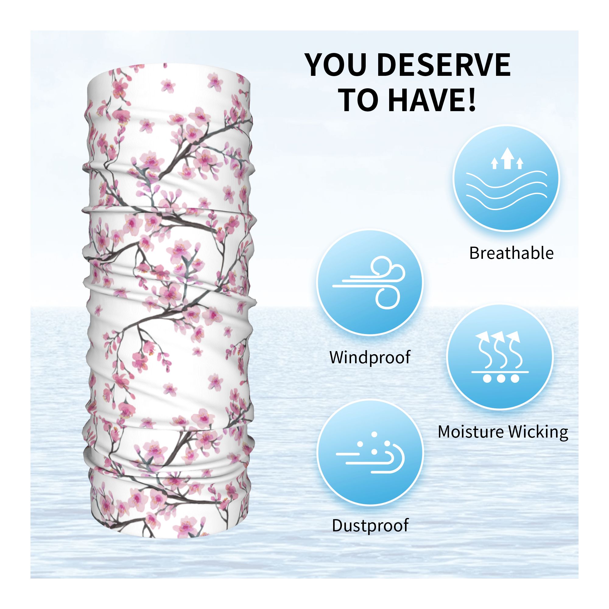 Bunga Sakura Jepang dengan Ban - Neck Warmer Tube ulasan dan harga