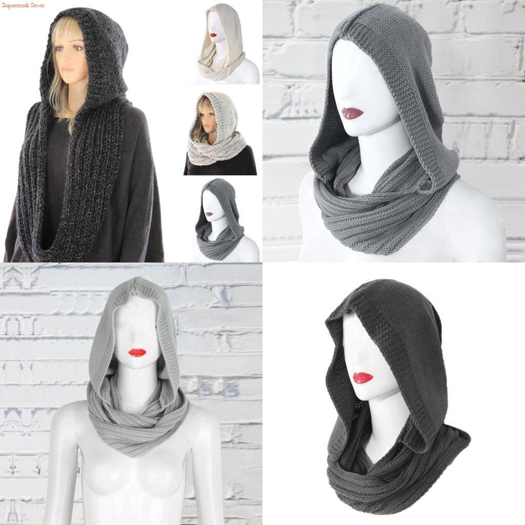 Q5WE Rajutan Kabel Tebal Wanit - Infinity Scarf Knit ulasan dan harga