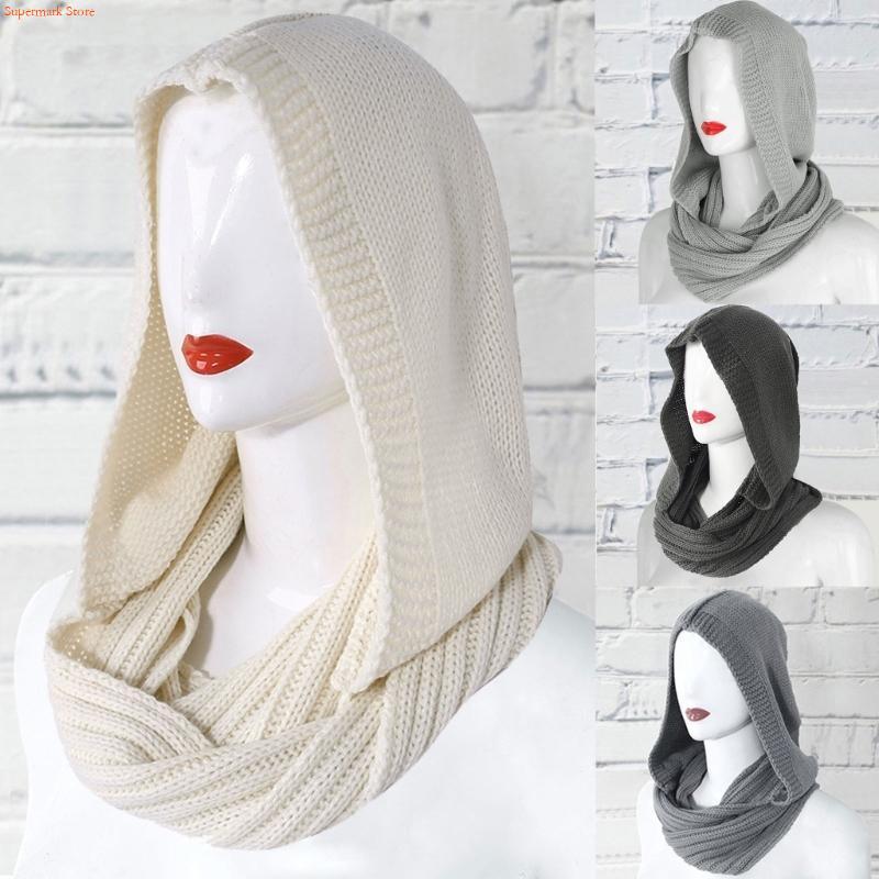 Q5WE Rajutan Kabel Tebal Wanit - Infinity Scarf Knit ulasan dan harga
