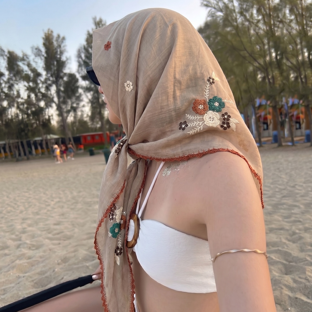 Syal Persegi Jilbab Bandana Sa - Face Scarf Mask ulasan dan harga
