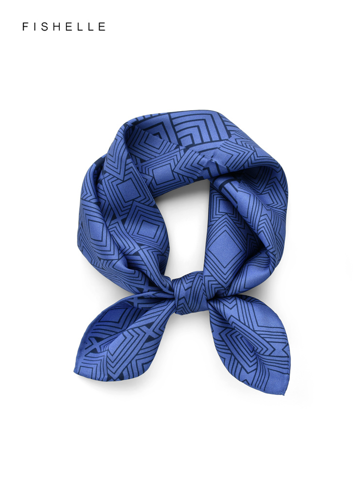Cina Klasik Biru Putih Porsele - Silk Neck Scarf ulasan dan harga